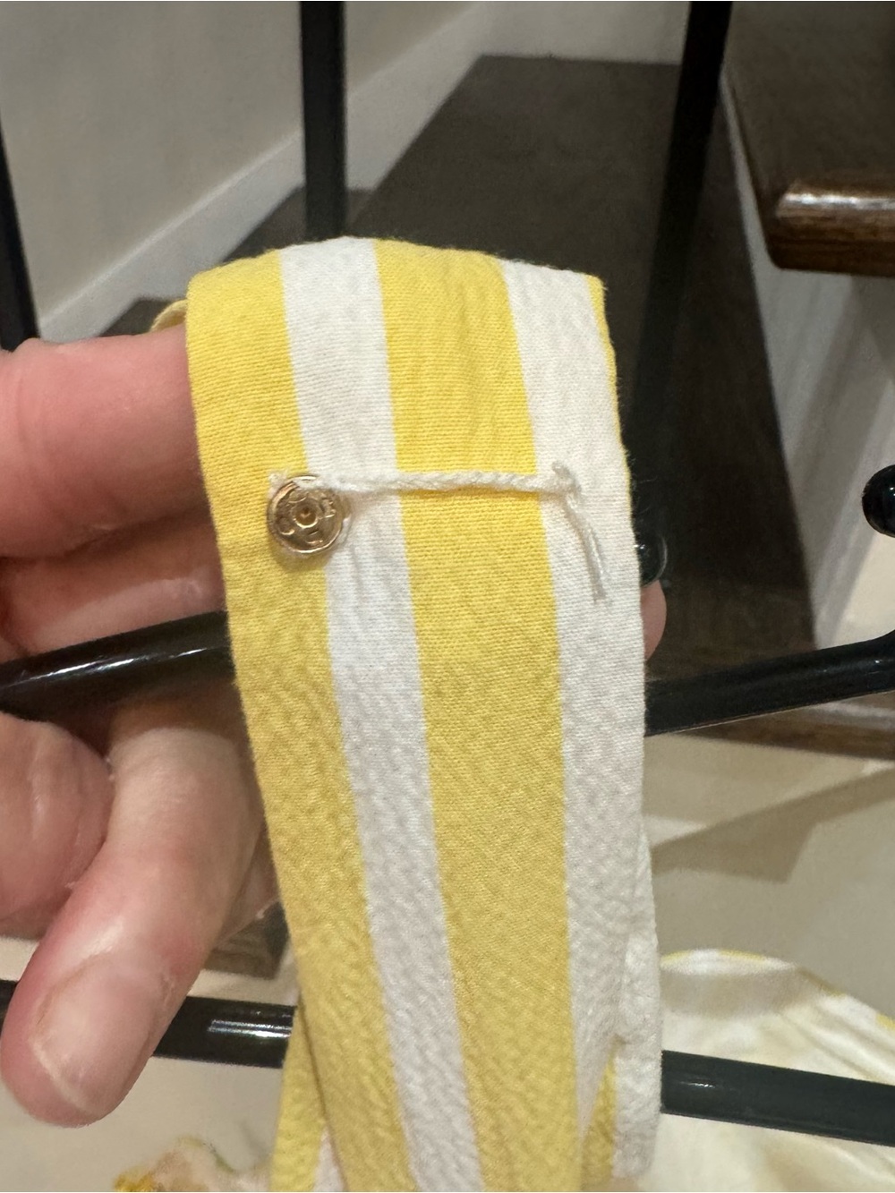 Kate Spade yellow and white striped A-lined midi dress - Picture 7 of 8